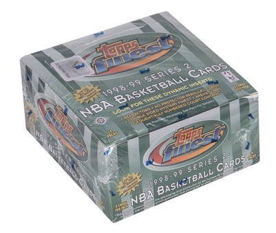 1998-99 Topps Finest Series 2 Basketball Factory Sealed Unopened Hobby Box (24 Packs) – Possible Dirk Nowitzki and Vince Carter Rookie Cards! 